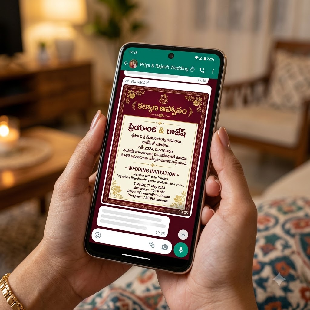 wedding invitation message in telugu text for whatsapp