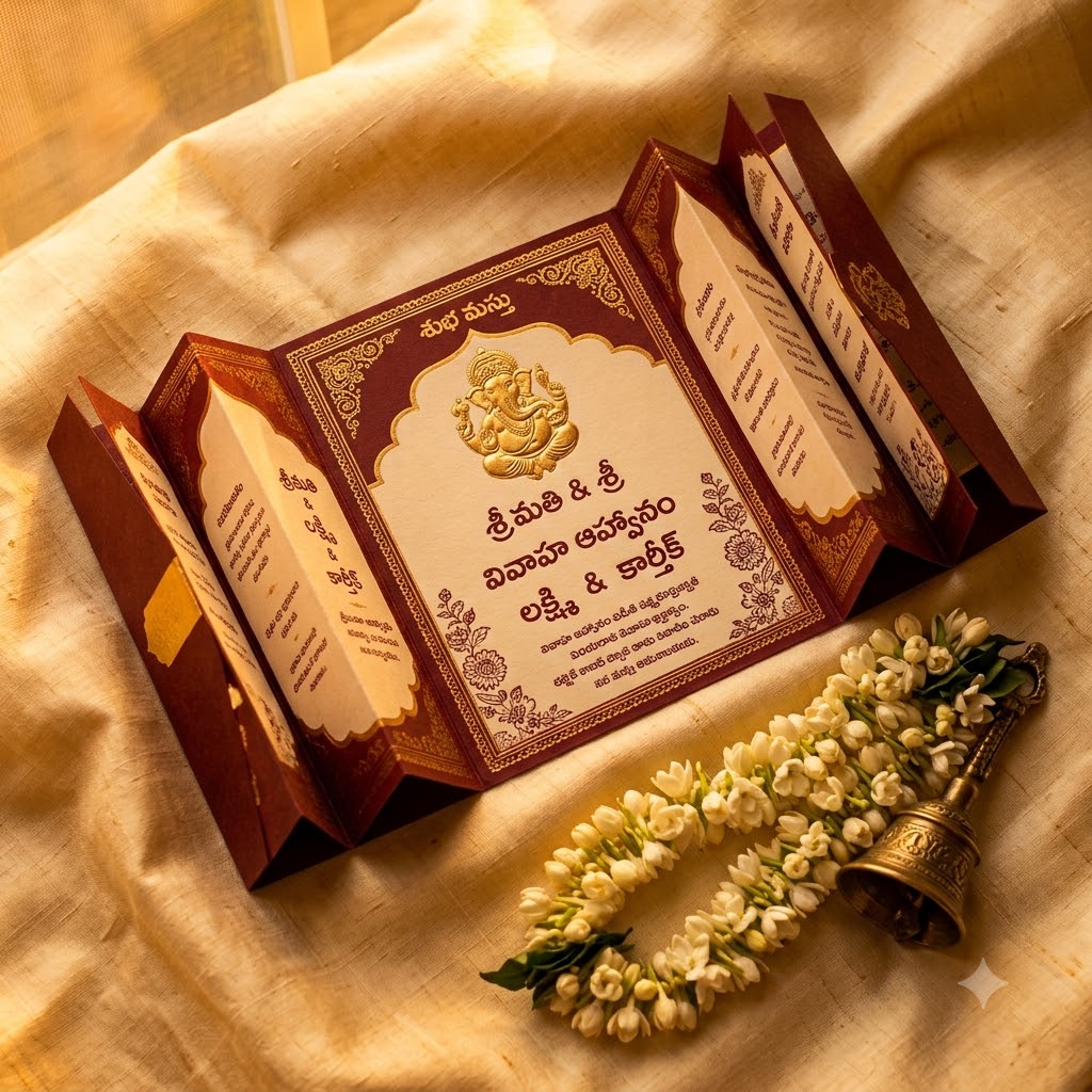 traditional pelli patrika wedding invitation card layout