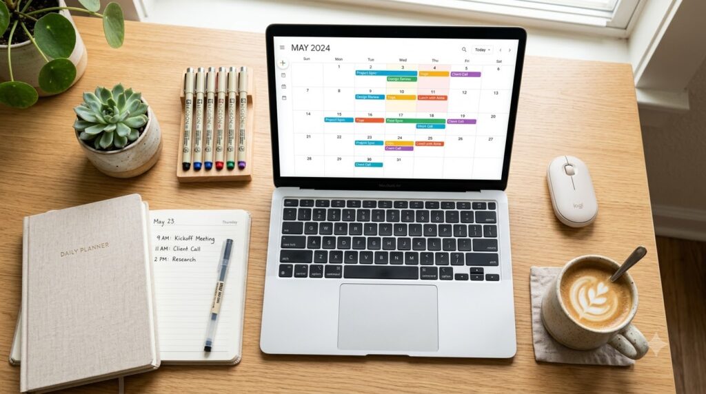 with laptop NRI wedding planning timeline for Indian couples living abroad