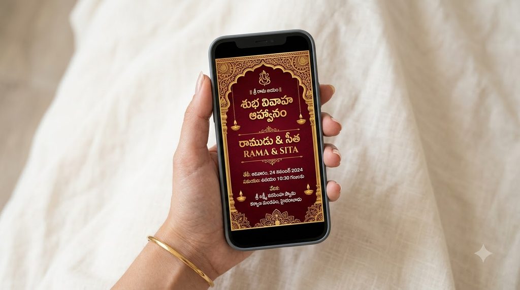 pellikuthuru digital wedding invitation card