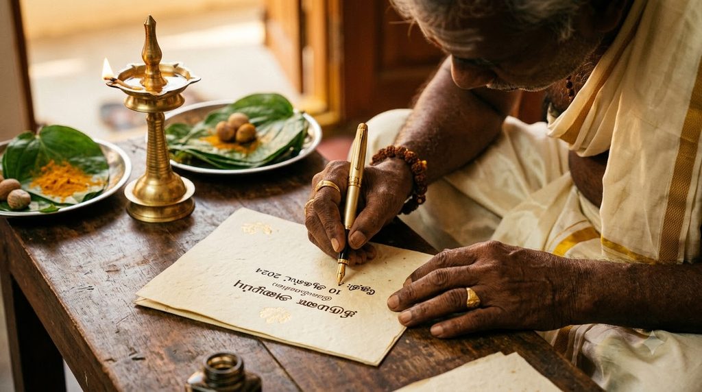kovil pathirikai traditional Tamil wording