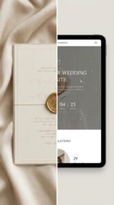 Digital wedding websites compared with physical wedding invitation cards

