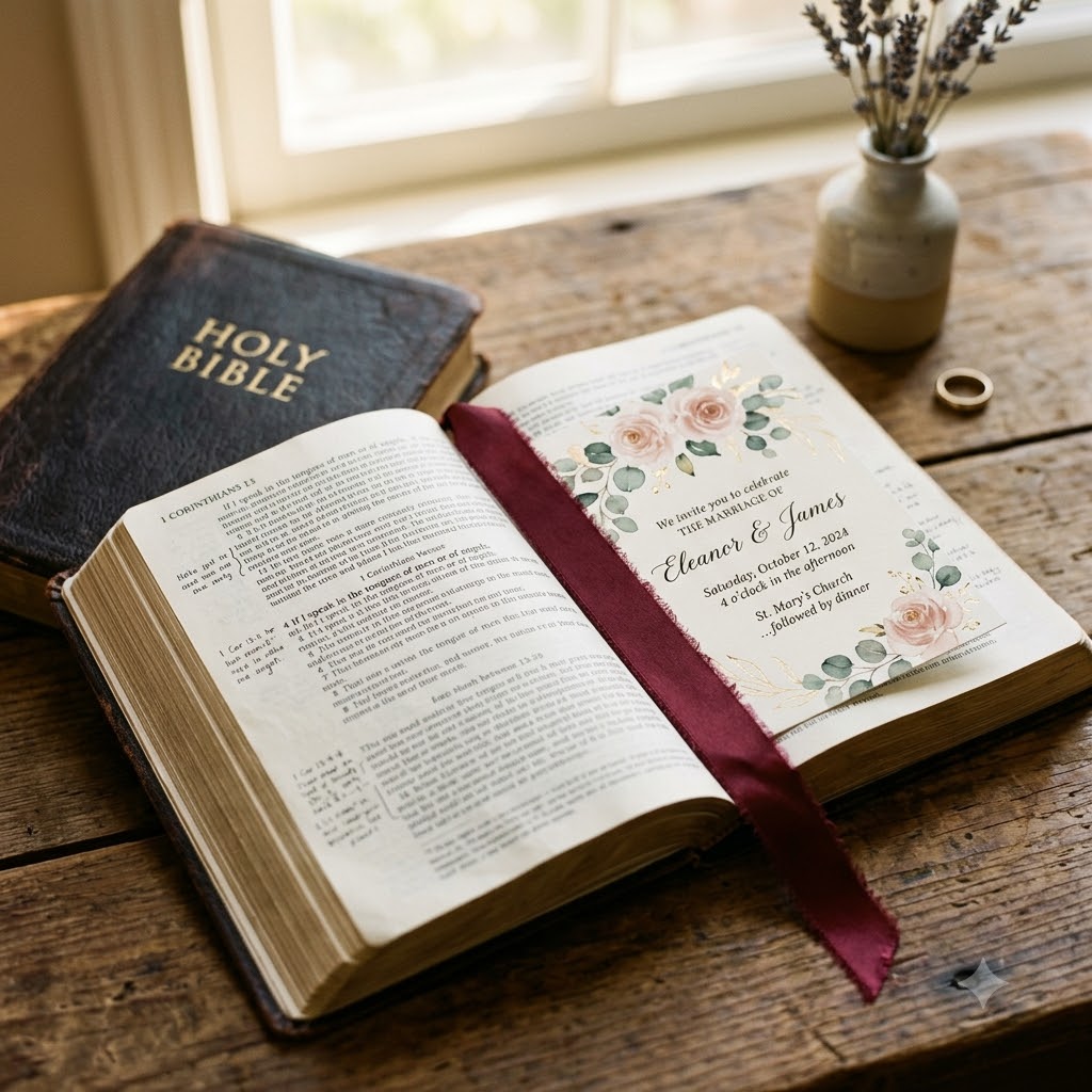 bible verse for wedding invitation open scripture